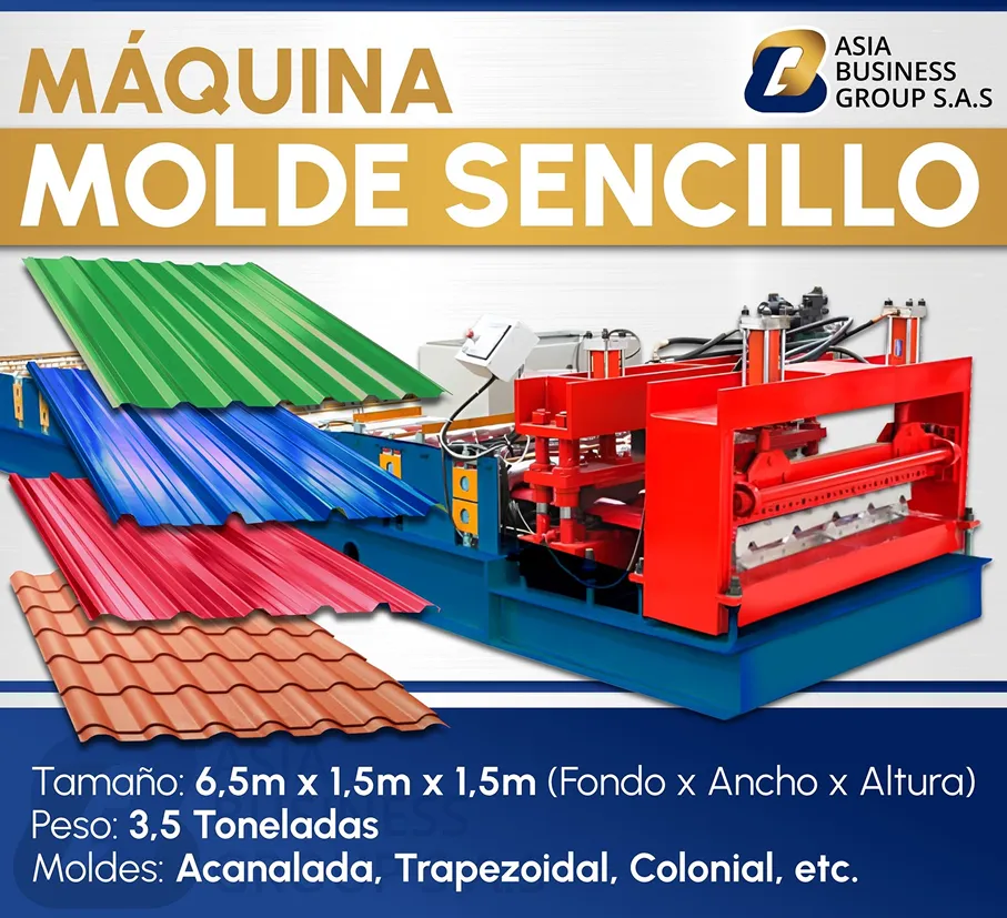 Máquina molde sencillo para fabricación de láminas metálicas